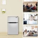 ZOKOP Double Door Mini Fridge Freezer for Bedroom Office or Dorm BCD-90 AC115V/60Hz 90L/3.2CU.FT Household Refrigerator