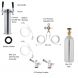 2 Faucet Tower Kegerator Conversion Kit - Stainless Steel Tower - US Sankey D System - 5lb CO2 Tank - 1