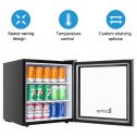 Beverage Refrigerator and Cooler, 60 Can Mini Fridge, Adjustable Removable Shelves, Perfect for Soda Beer or Wine Small Drink Dispenser Machine for Office or Bar (17.5" *17.3" *19.3" )